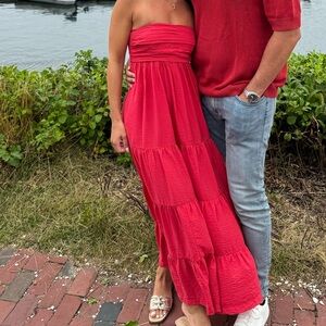 Abercrombie & Fitch Red Maxi Dress